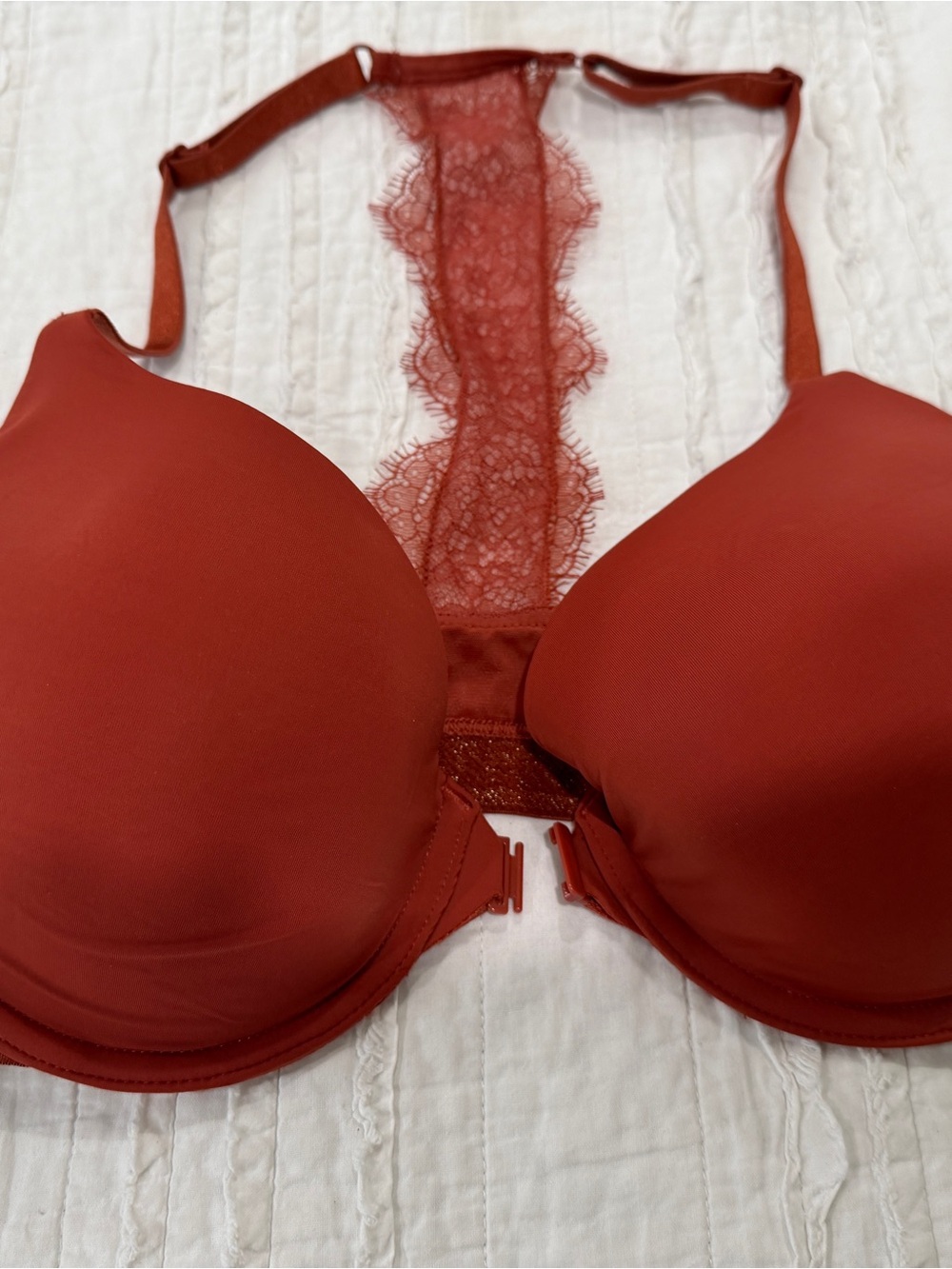 Victoria's Secret Rust Lace Racerback Perfect Coverage Bra